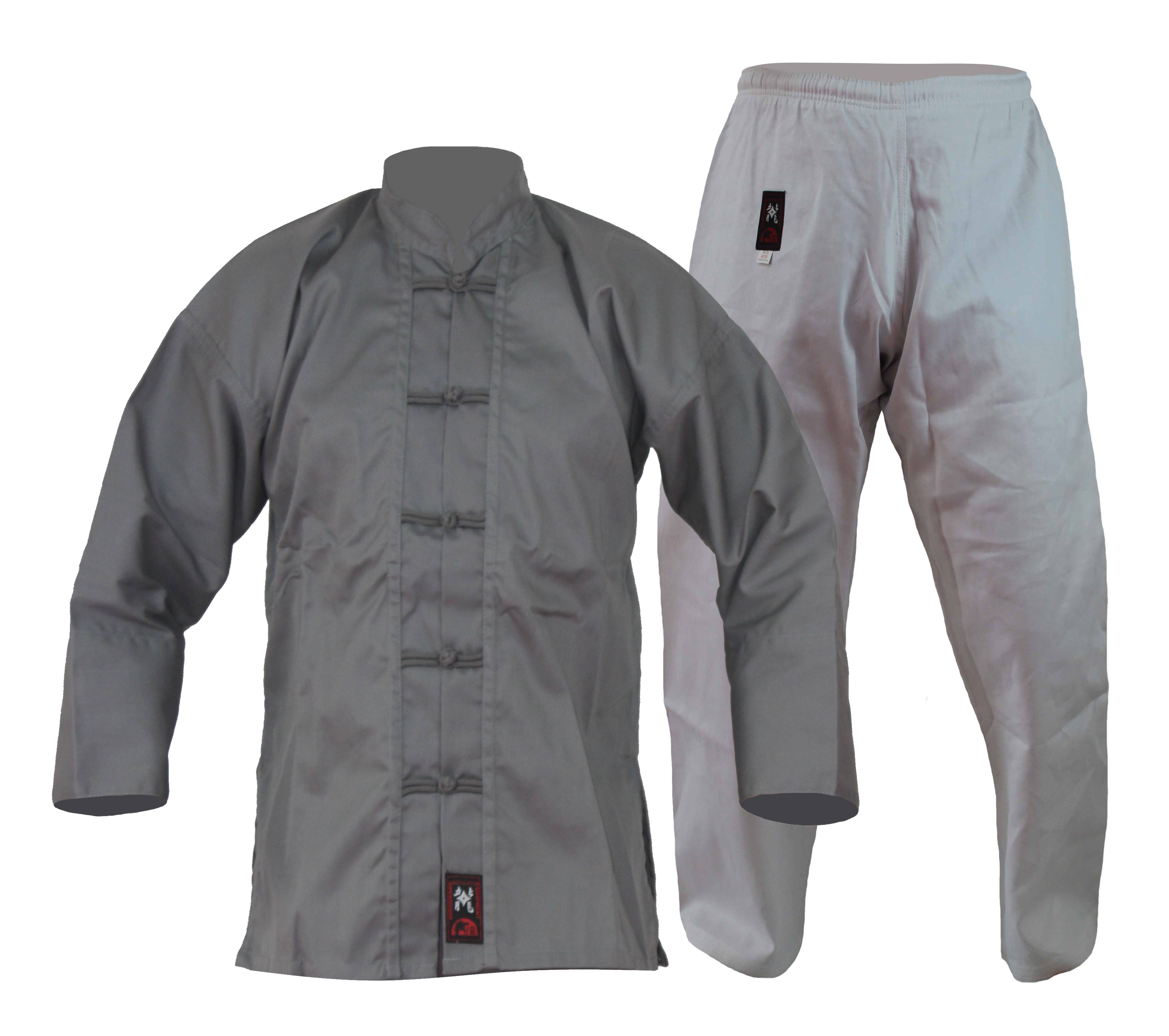 Kung-Fu Anzug Kranich I grau-weiß 210