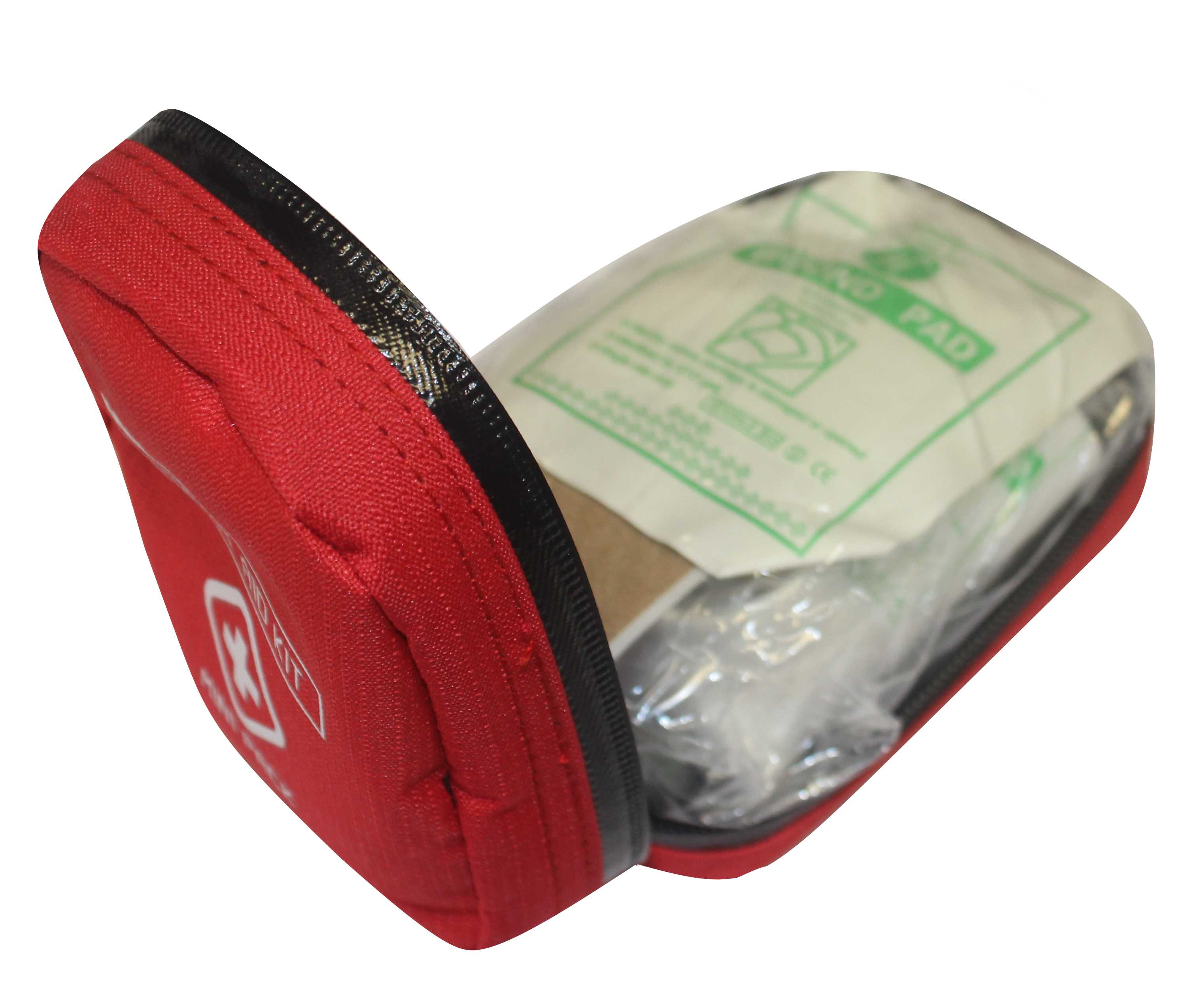 Erste Hilfe Mini Pack mit Gürtelschlaufe / Druckknopf rot