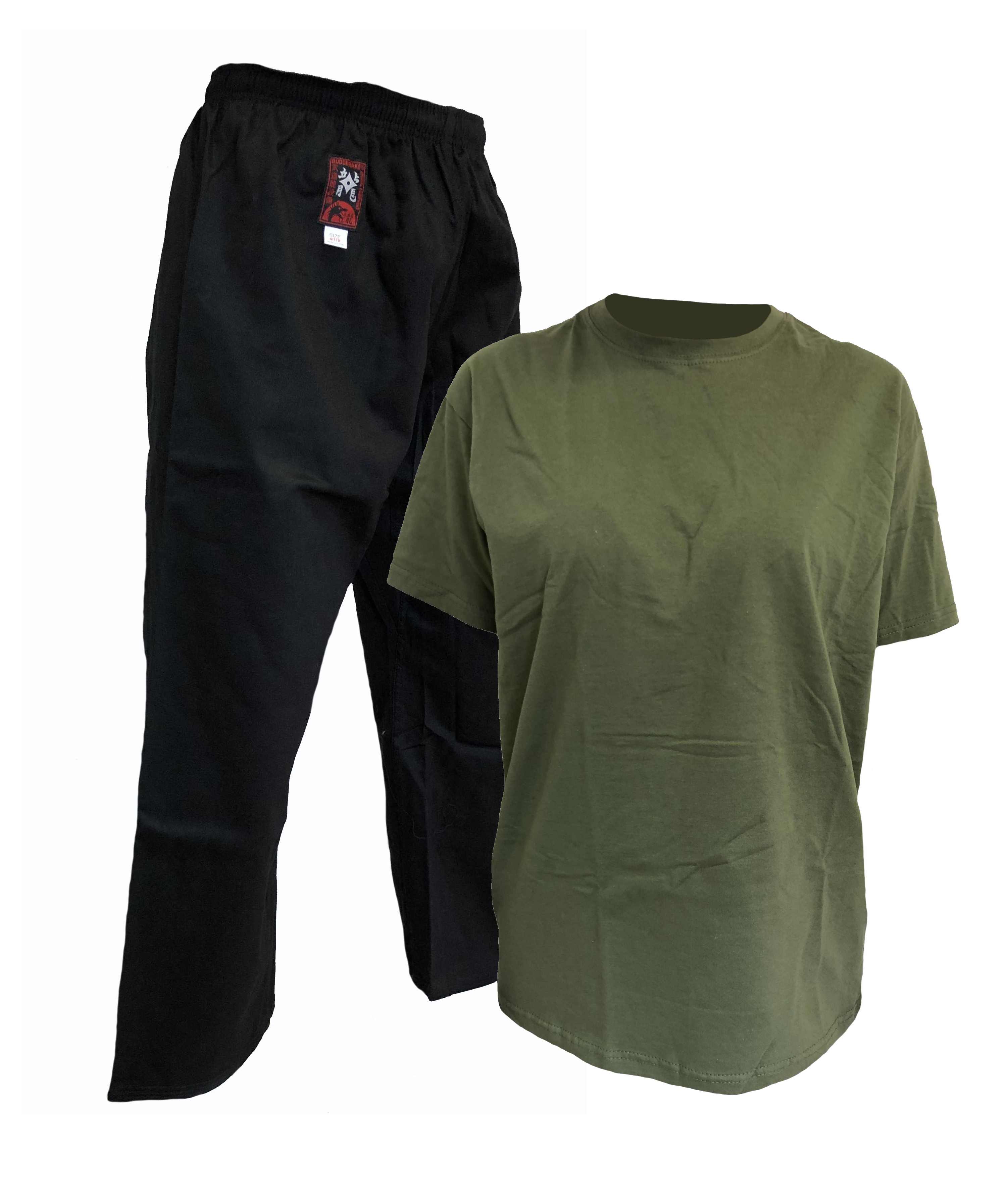Budo Outdoor Set Hose + T-Shirt oliv/schwarz XXL 210