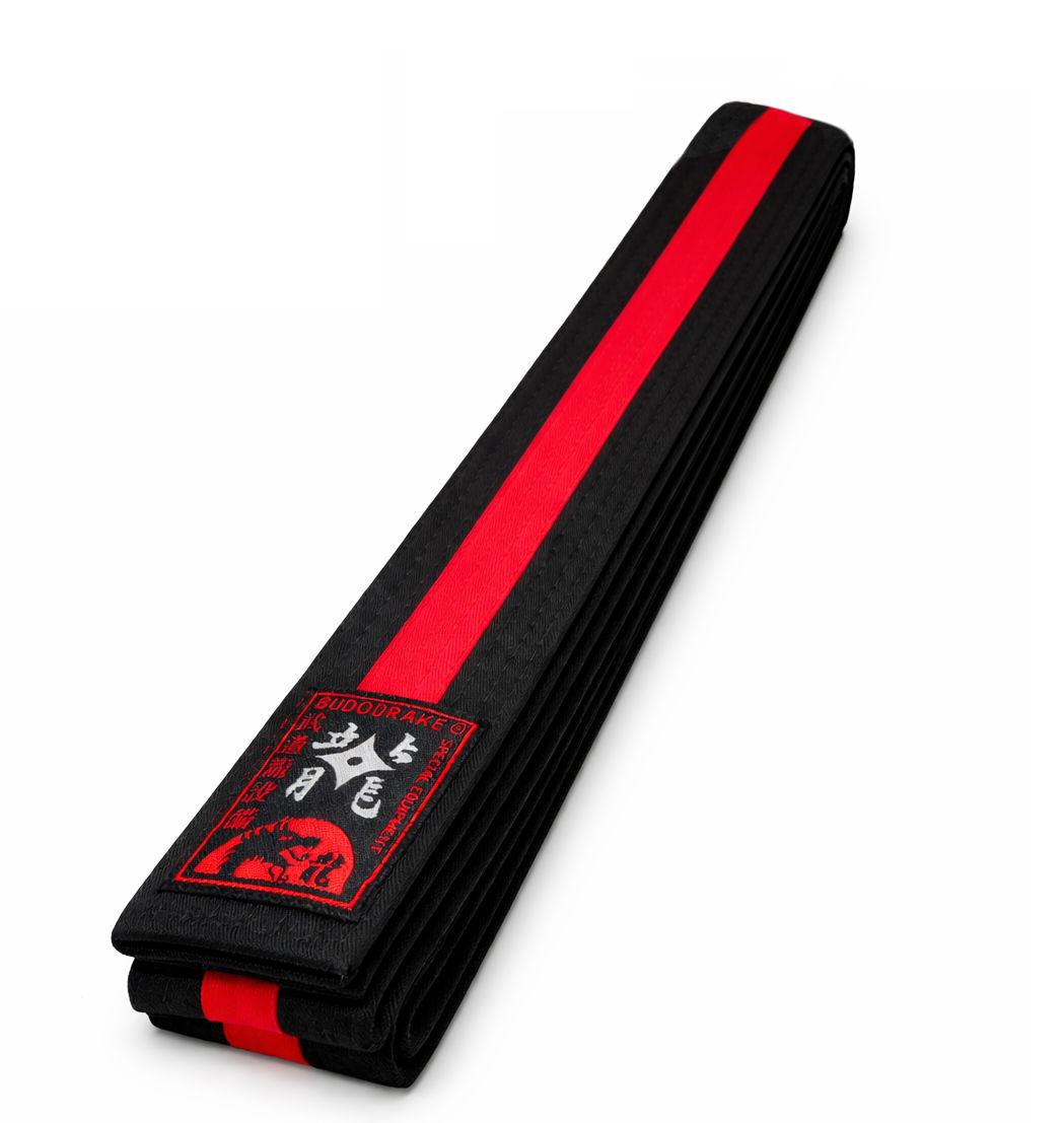 Budogürtel schwarz-rot-schwarz, 5cm breit