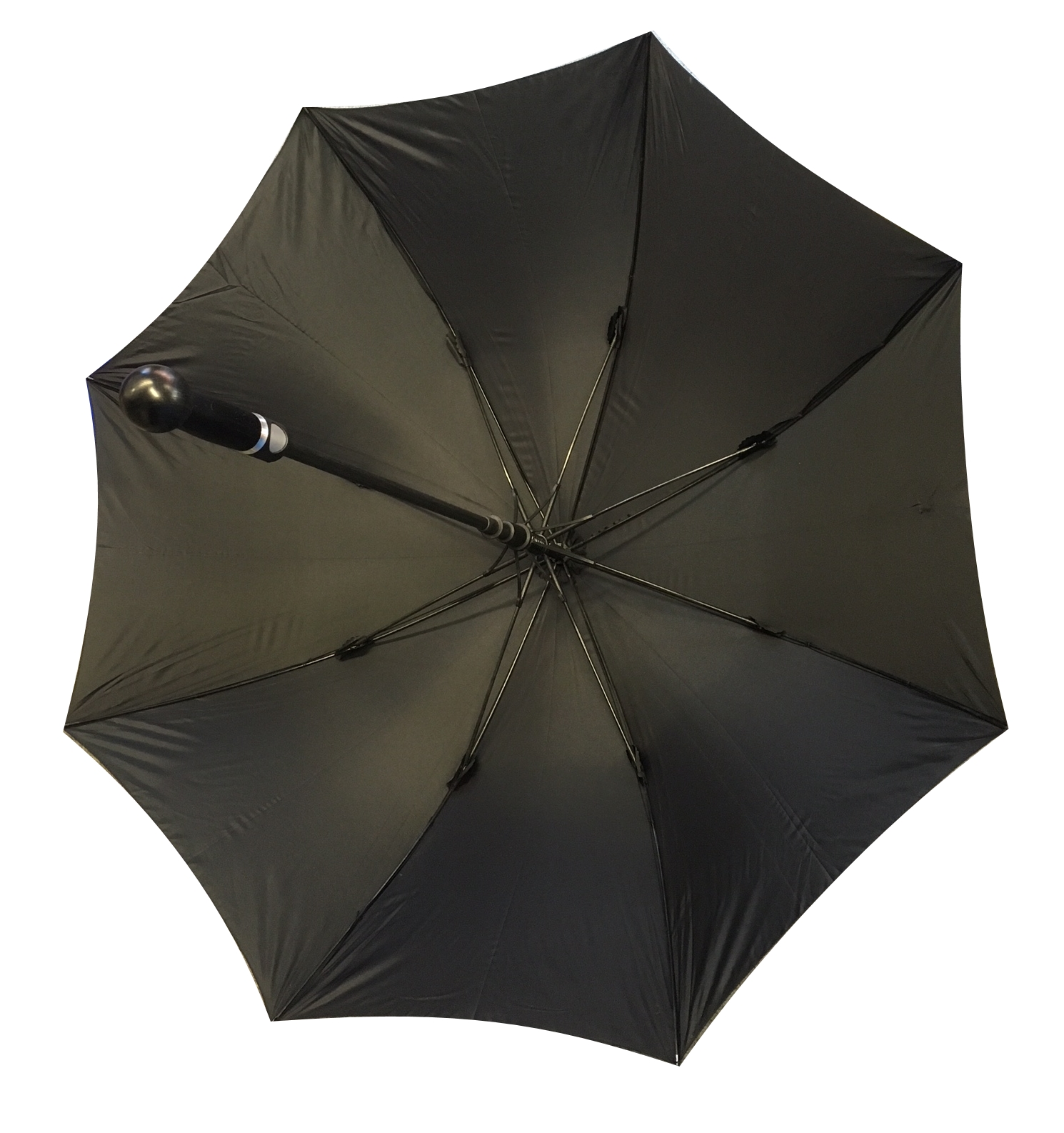 Selbstverteidigungs Schirm / Sicherheitsschirm mit KNAUFGRIFF schwarz, ca. 92cm