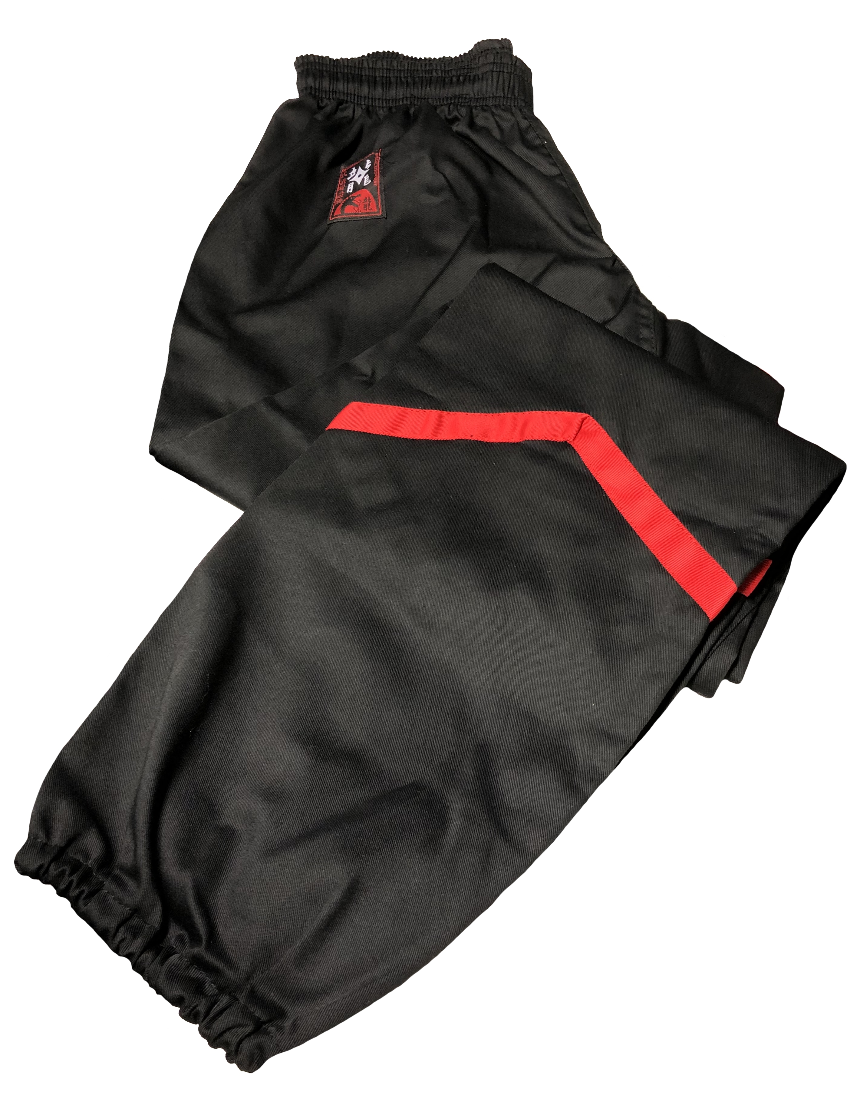 Wing Chun Hose schwarz, mit rotem Winkel