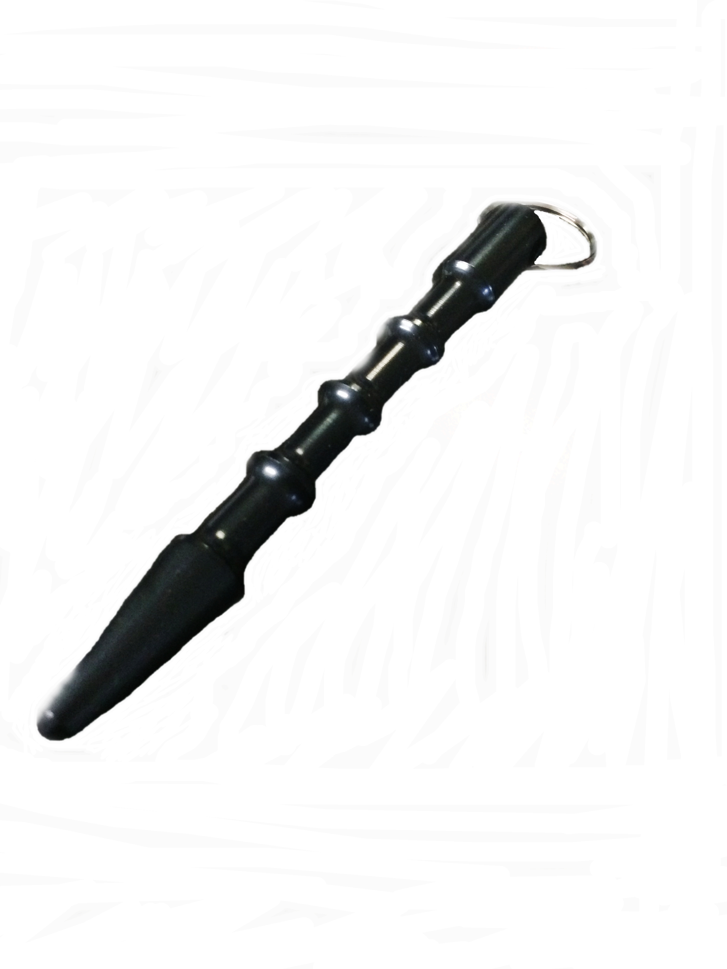 Kobutan / Kubotan schwarz, mit 3 Fingerwölbungen