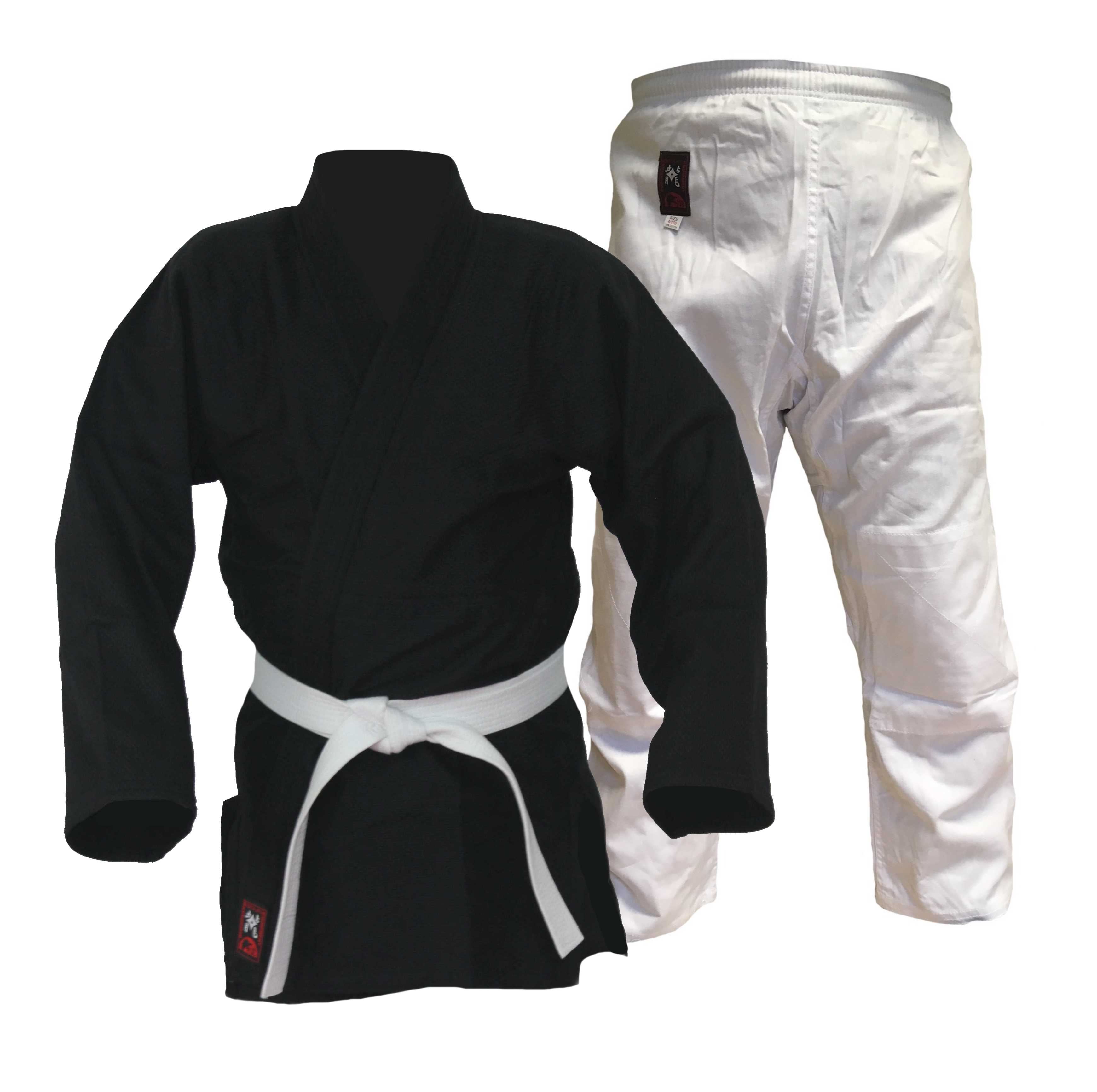 Budodrake Judoanzug KYOTO DOJO (Jacke schwarz, Hose weiß)