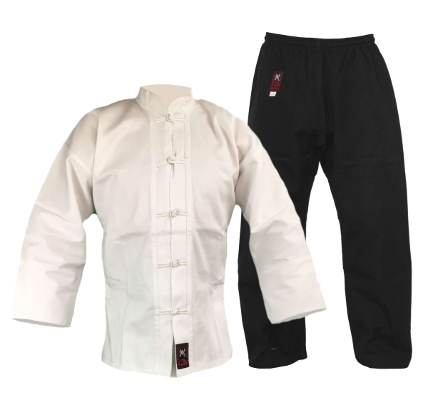 Kung-Fu Anzug Kempo-Style weiß-schwarz