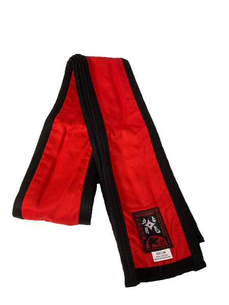 Großmeister Kung-Fu Schärpe Baumwolle rot mit schwarzem Rand 300 x 10 cm
