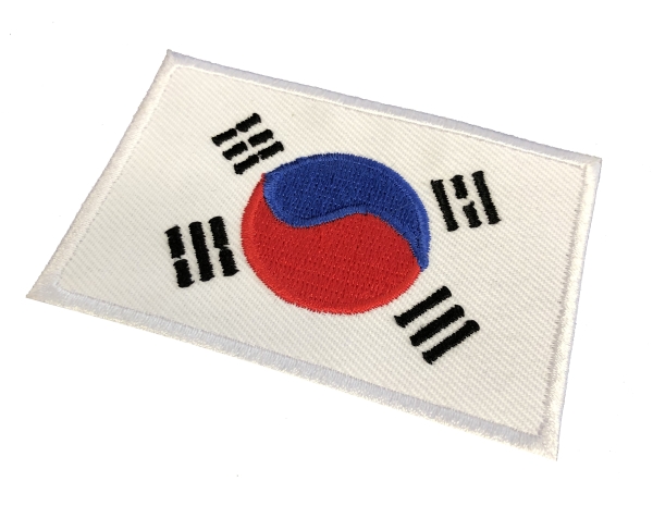 Aufnäher Flagge Südkorea (weißer Rand)
