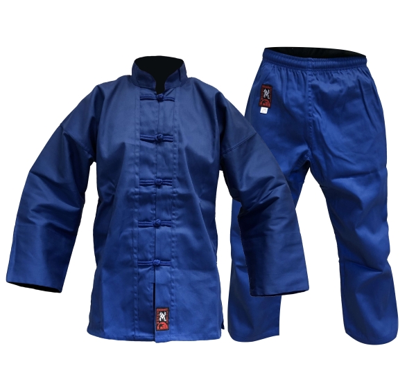 Kung-Fu Anzug Blau, 100 % Baumwolle