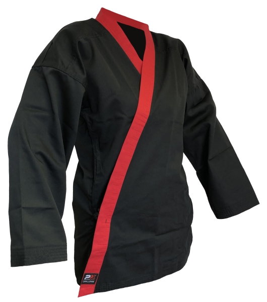 Hapkido-Anzug schwarz-rot mit seitlicher Schnürung