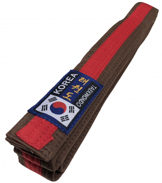 Korea Taekwondo Gürtel braun-rot Mittelstreifen