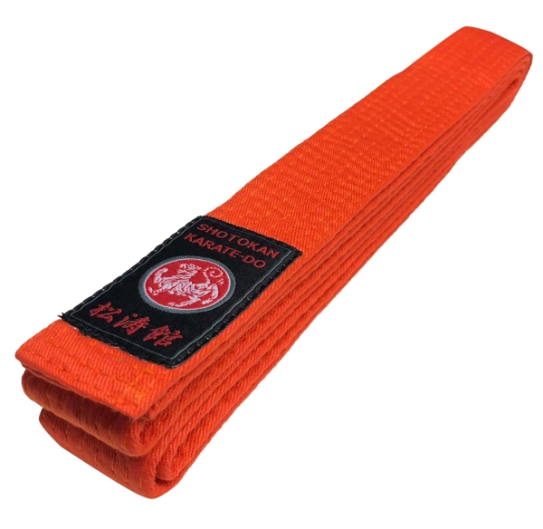 Shotokan Karategürtel Silver Edition 100 % Cotton orange