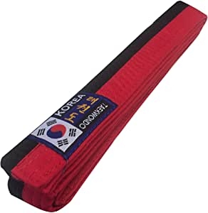 Korea Taekwondo Gürtel rot-schwarz halb-halb