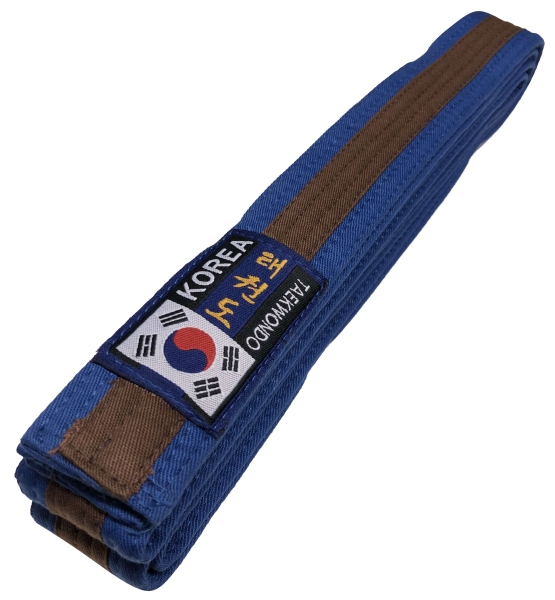 Korea Taekwondo Gürtel blau-braun Mittelstreifen