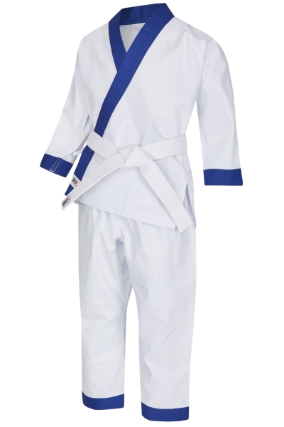 Kinder Hapkido-Anzug weiß-blau mit seitlicher Schnürung