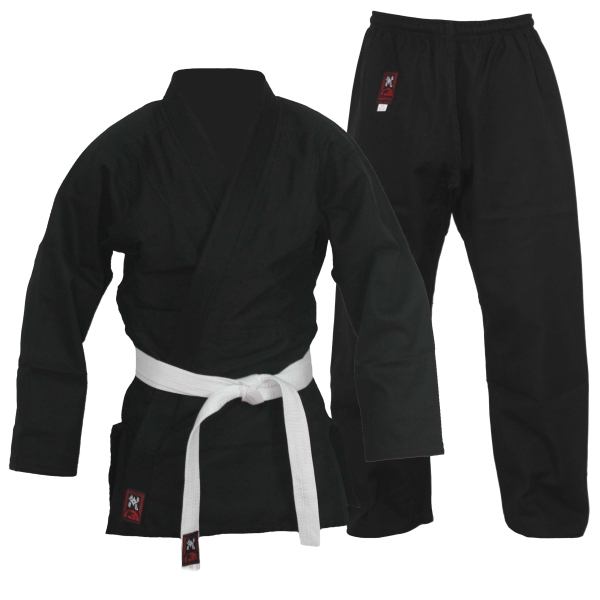 Hapkido-Anzug Jacke schwarz m. Aufdruck, Hose schwarz